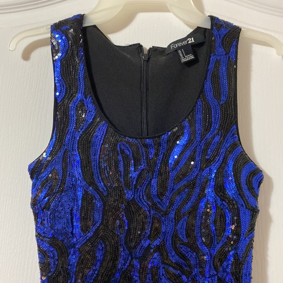 Forever 21 sparkly blue and black dress - Picture 2 of 6